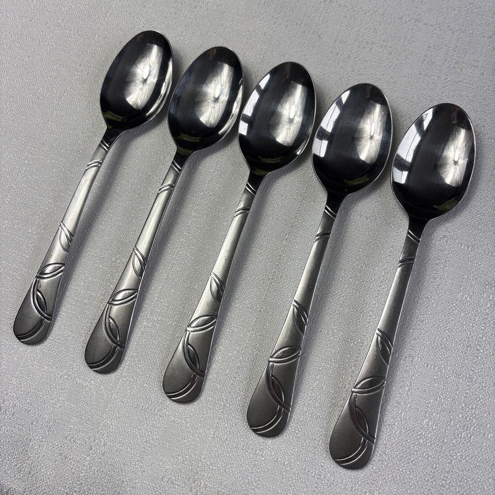 Cambridge Felicity Stainless Steel Soup Spoons‎ Set Of 5 Swirls Modern
